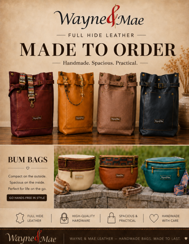 tote bags and bum bag flyer